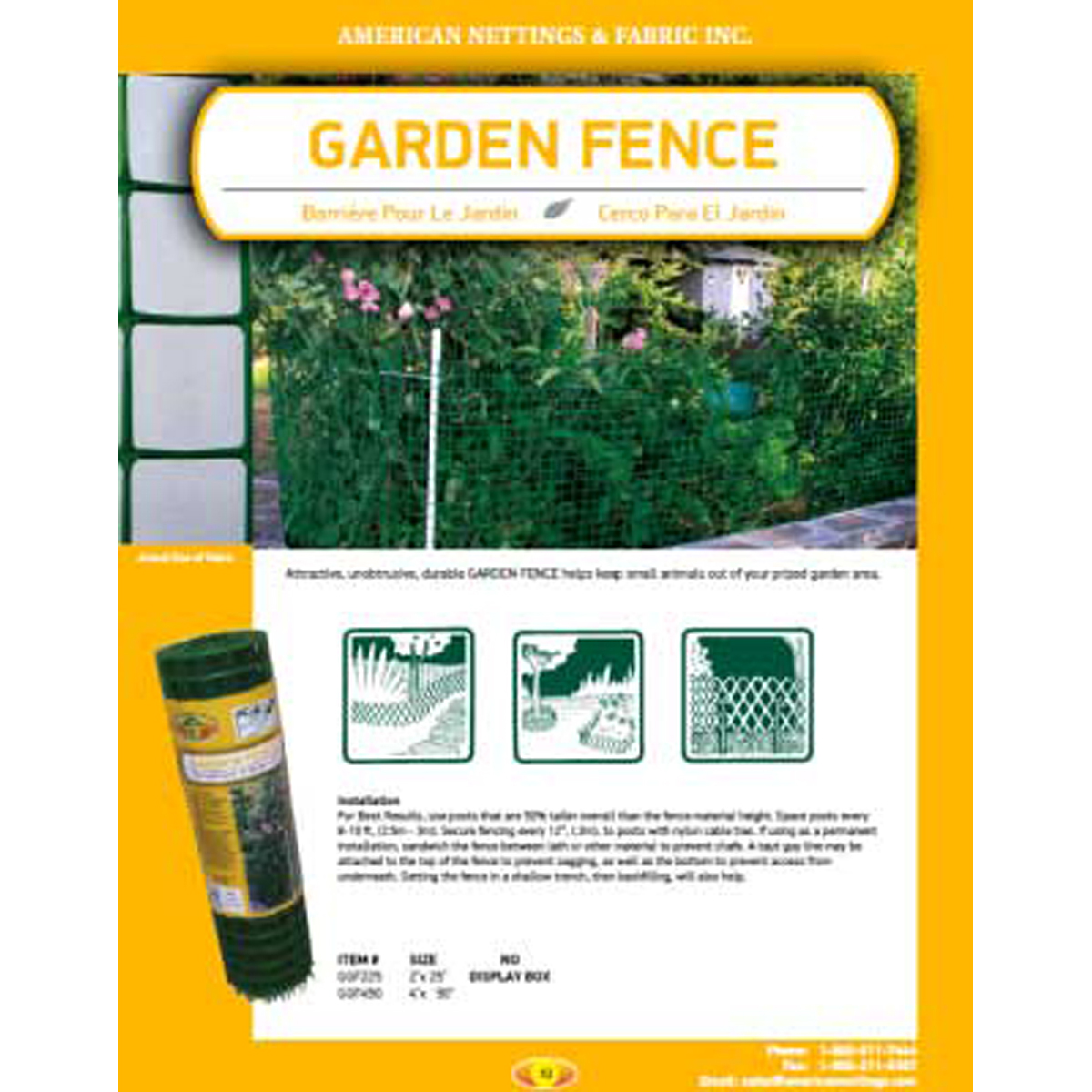 Image Thumbnail for Garden Fence (Green) 4'X50'