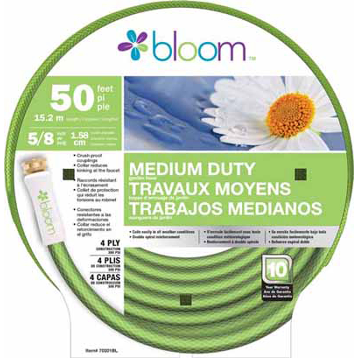 Image Thumbnail for Bloom 5/8" 50 Ft Med Duty Hose