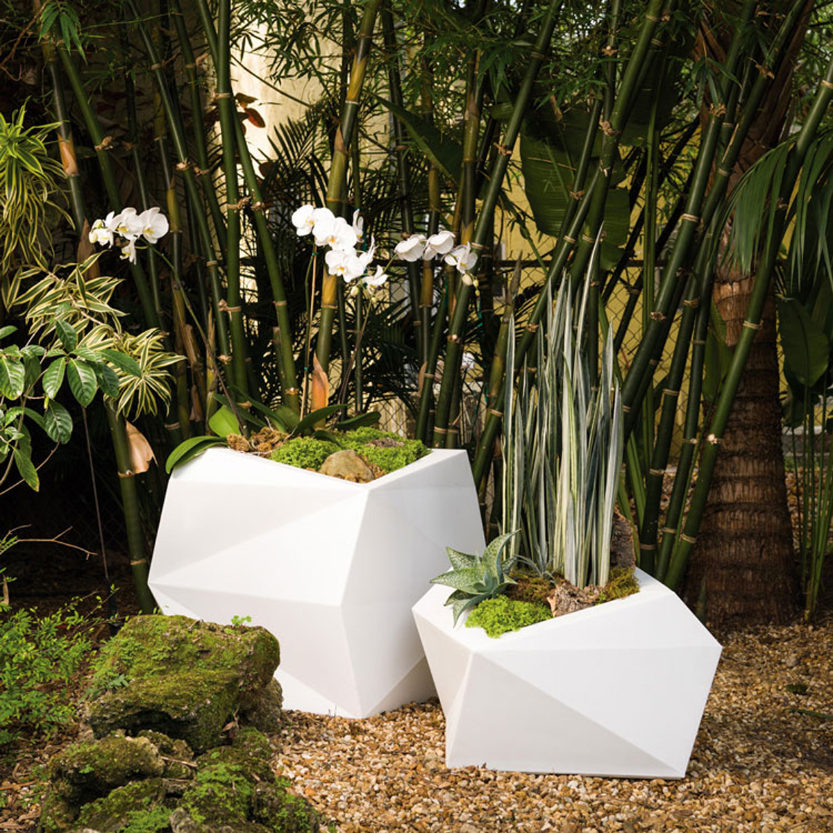 Image Thumbnail for Origami Tall 26" Planter Alpine White