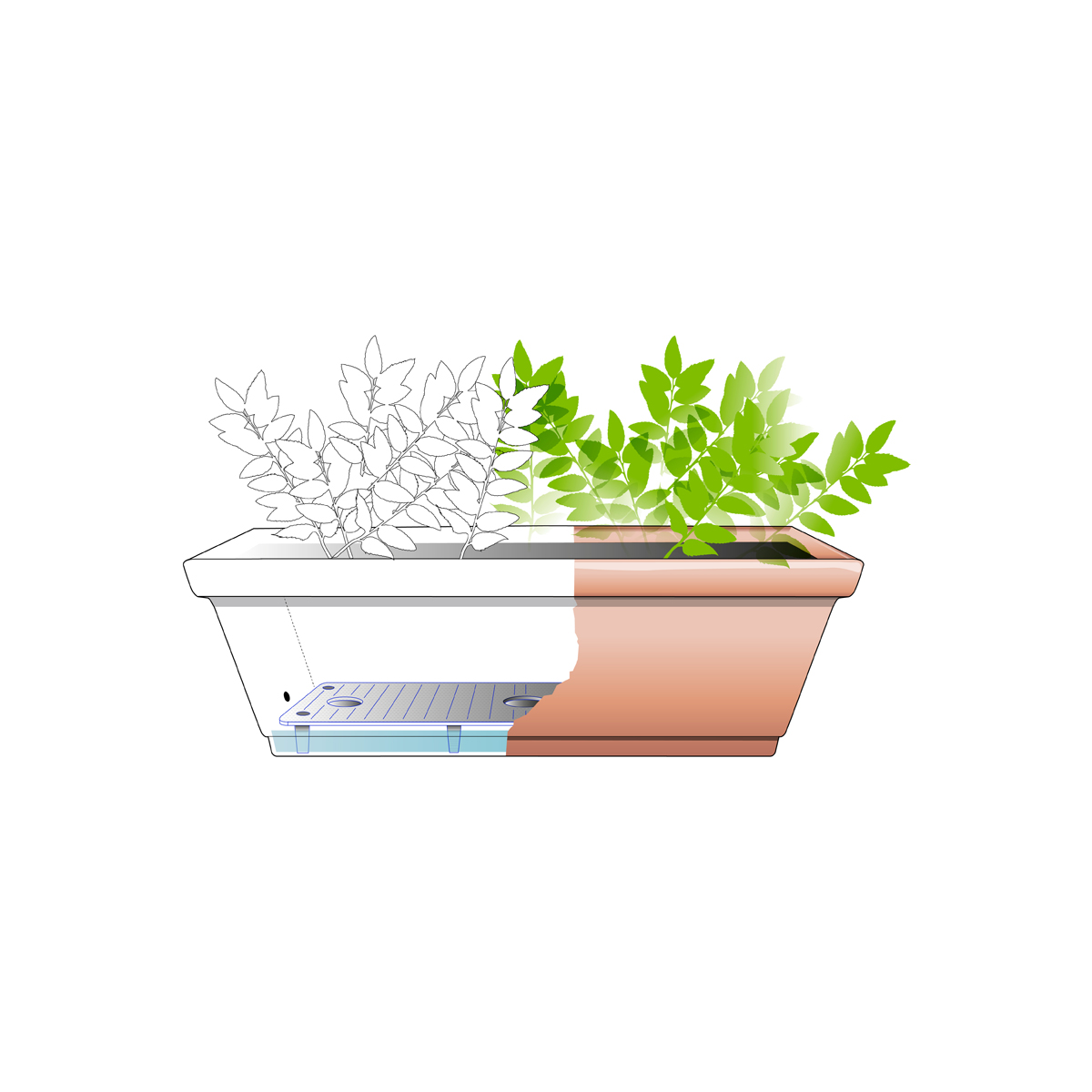 Image Thumbnail for Aquaterra Patio Planter W/Water Reserve 52 cm