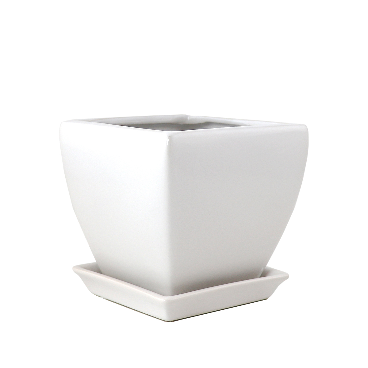 Picture of Square Taper 15cm Ceramic Pot White CS (12pc)