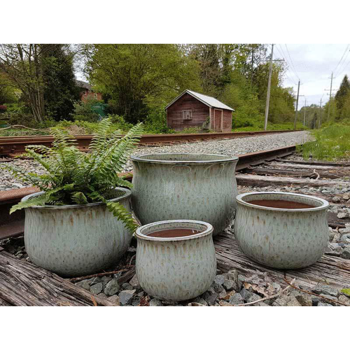 Image Thumbnail for Fiona Tulip Ceramic Pot S/4 Fog Grey