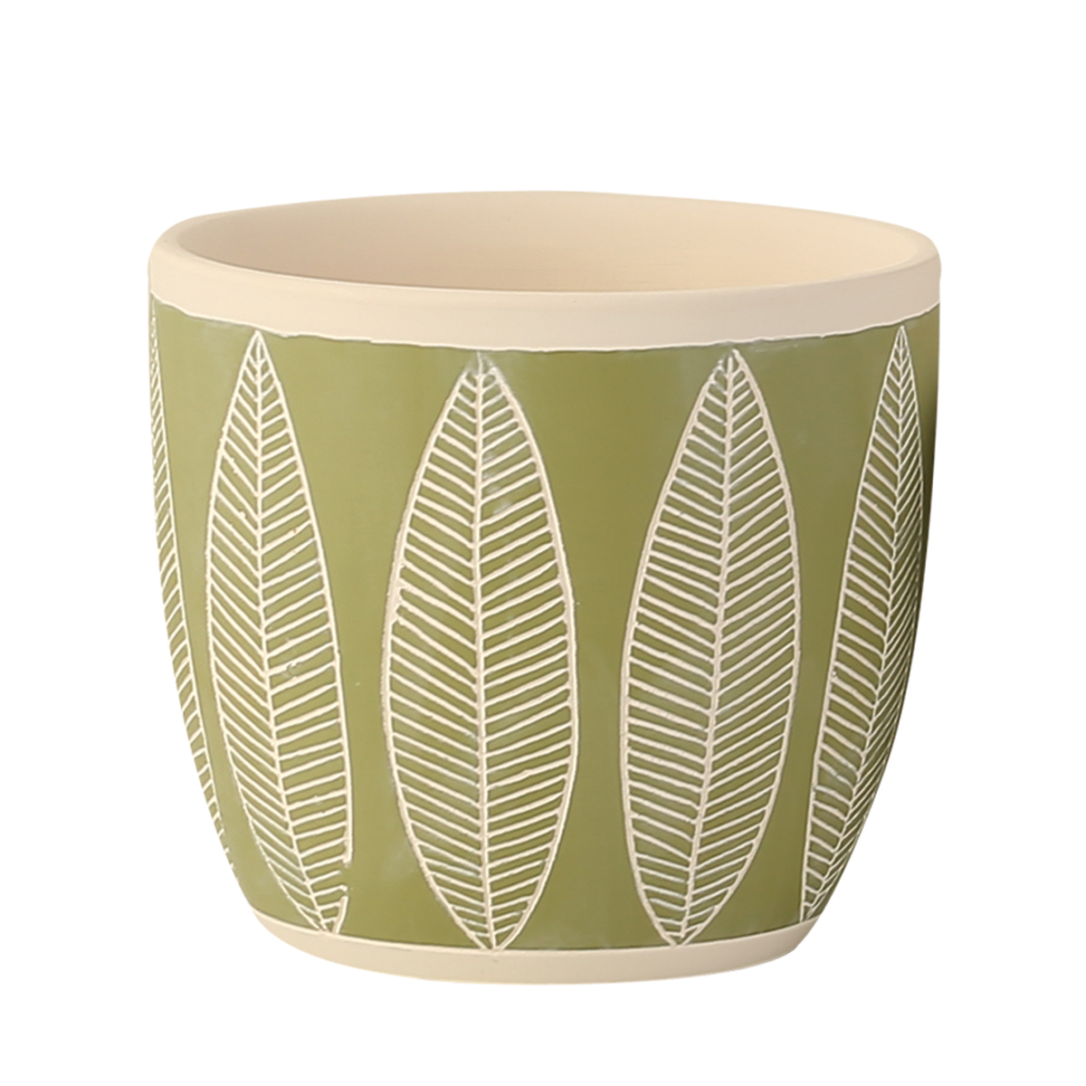 Picture of Green Leaf Cement Planter 13.5x.13.5x12.5 cm
