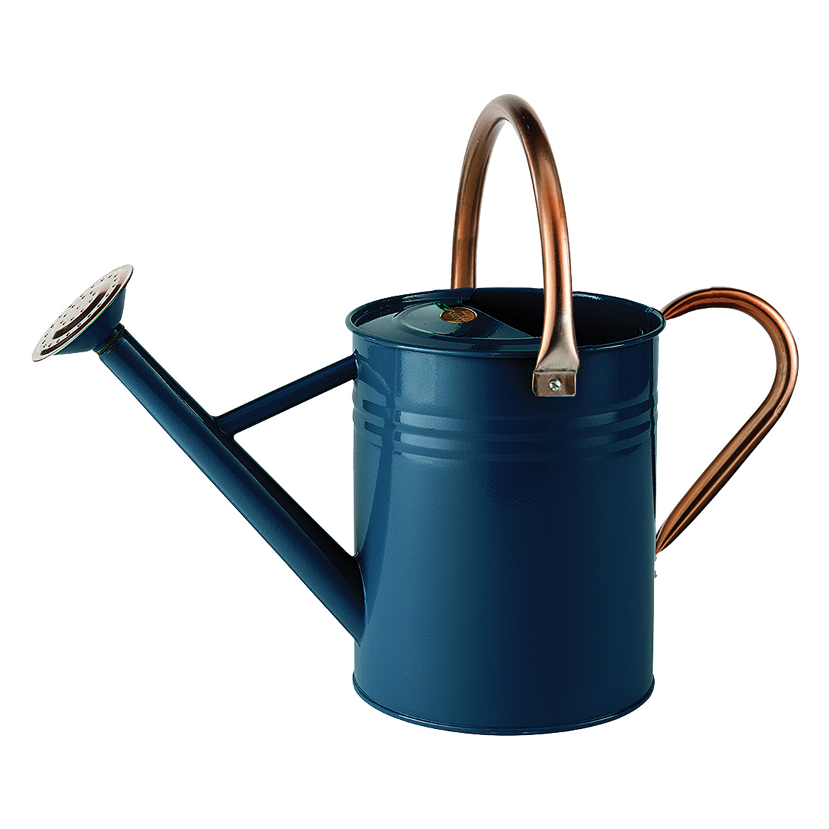 Picture of 1 Gallon Midnight Blue Watering Can With Copper Ac