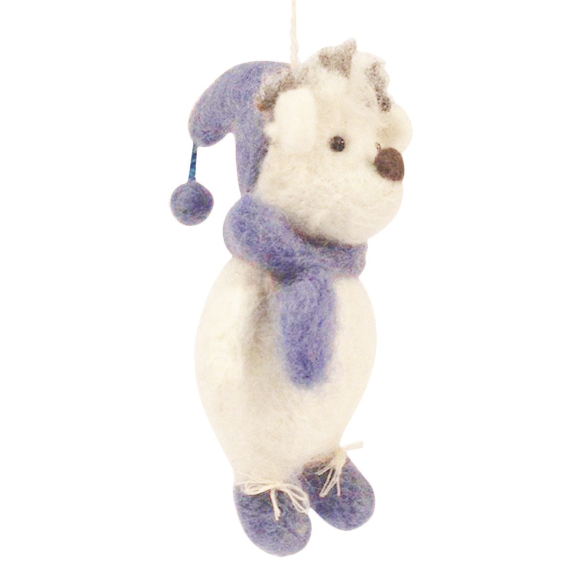 Picture of Blue Hat Bear Ornament 100% Wool