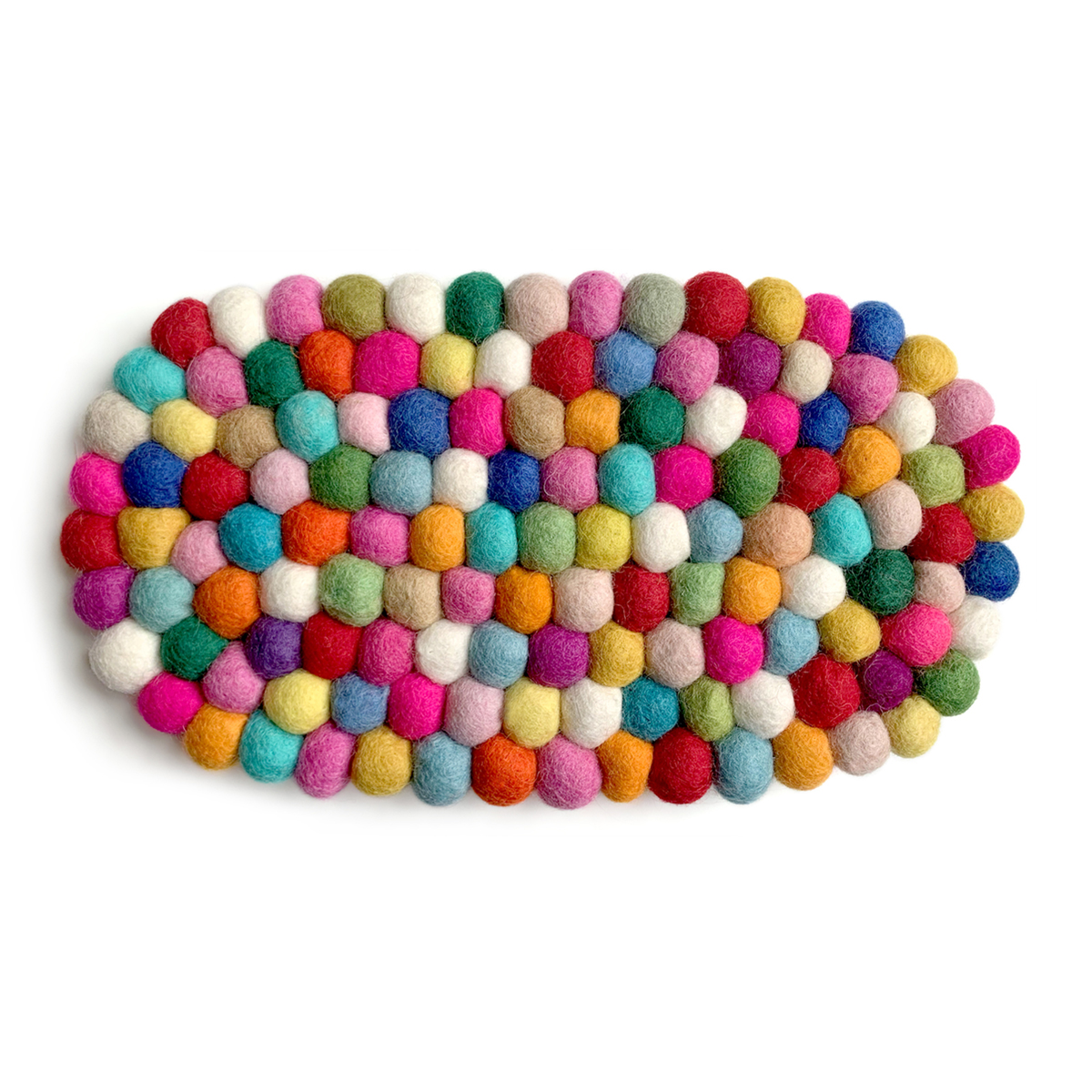 Picture of Felt Ball Trivet Oval - Colorful