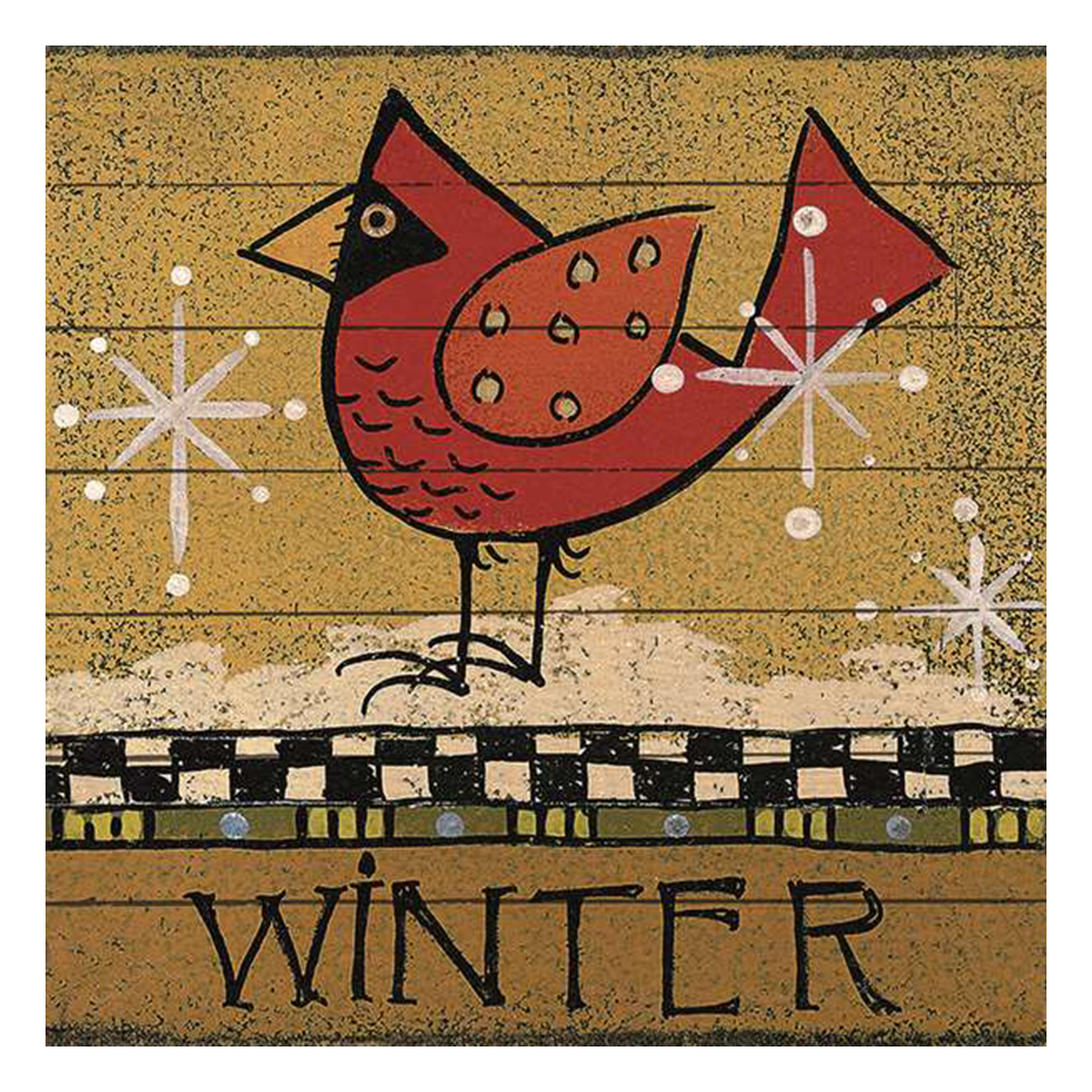 Picture of Cardinal Winter Pallet Art 13x13