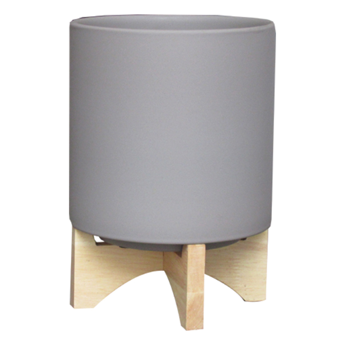 Picture of 6" Rubber Painted Pot on Stand Grey