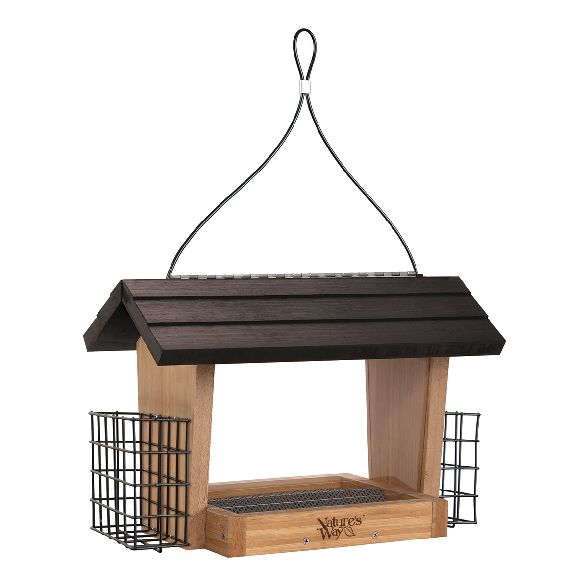 Picture of Bamboo - 6QT Hopper bird feeder with 2 Suet Cages