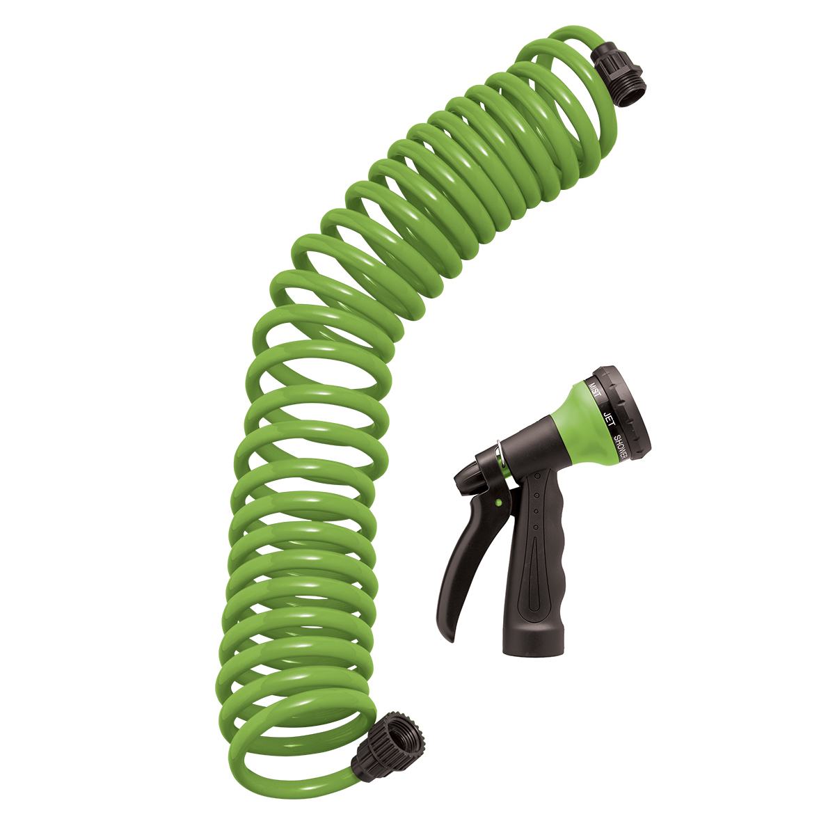 Picture of 25' Coil Hose with Nozzle - Green