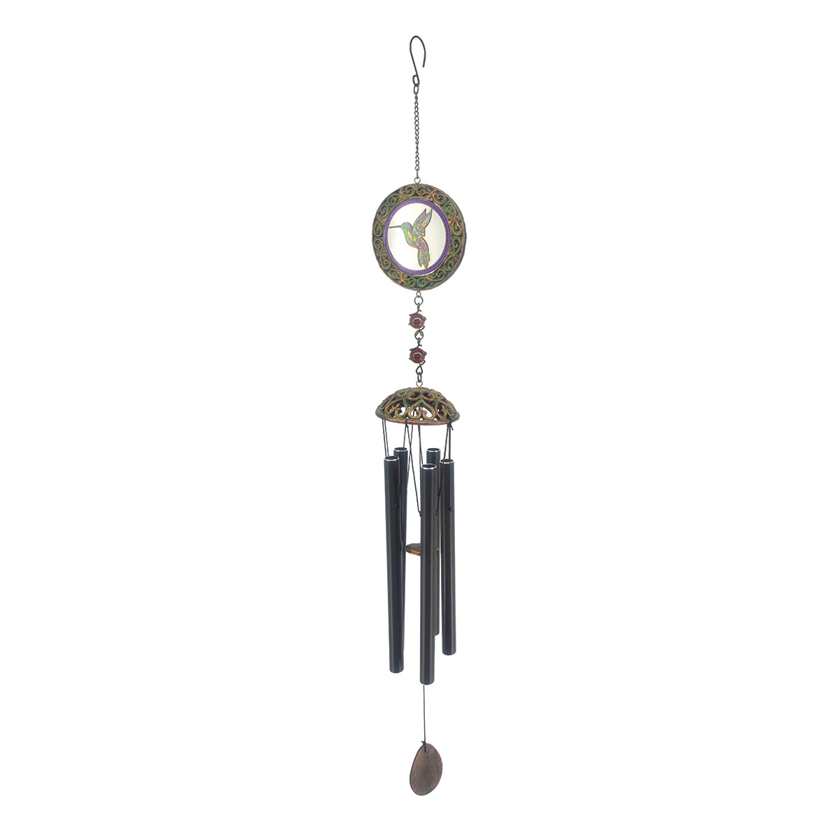 Picture of 32” Glass Hummingbird Chime Black
