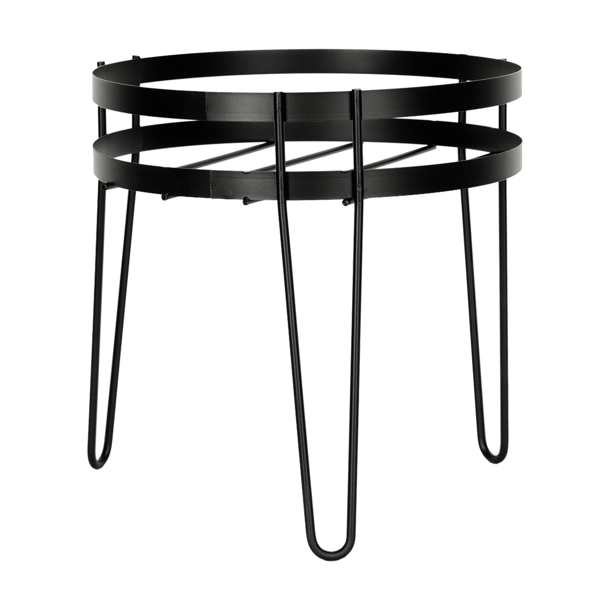 Picture of Modern Banded Plant Stand Black 15"Hx15"D