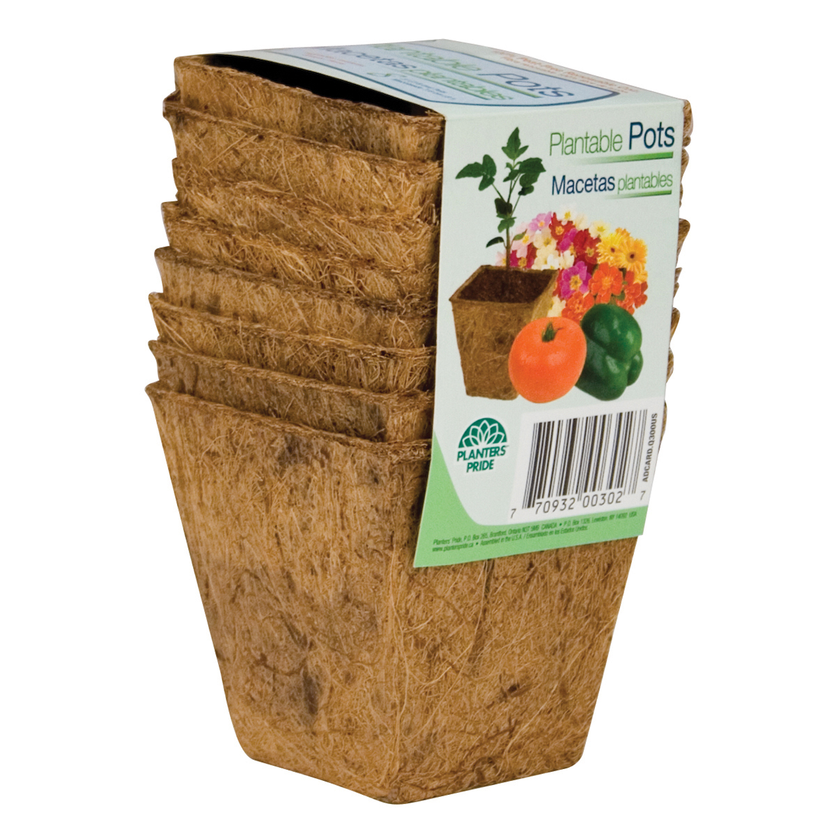 Picture of 3.00" Biodegradable Square Coconut Coir Pot (8pk)