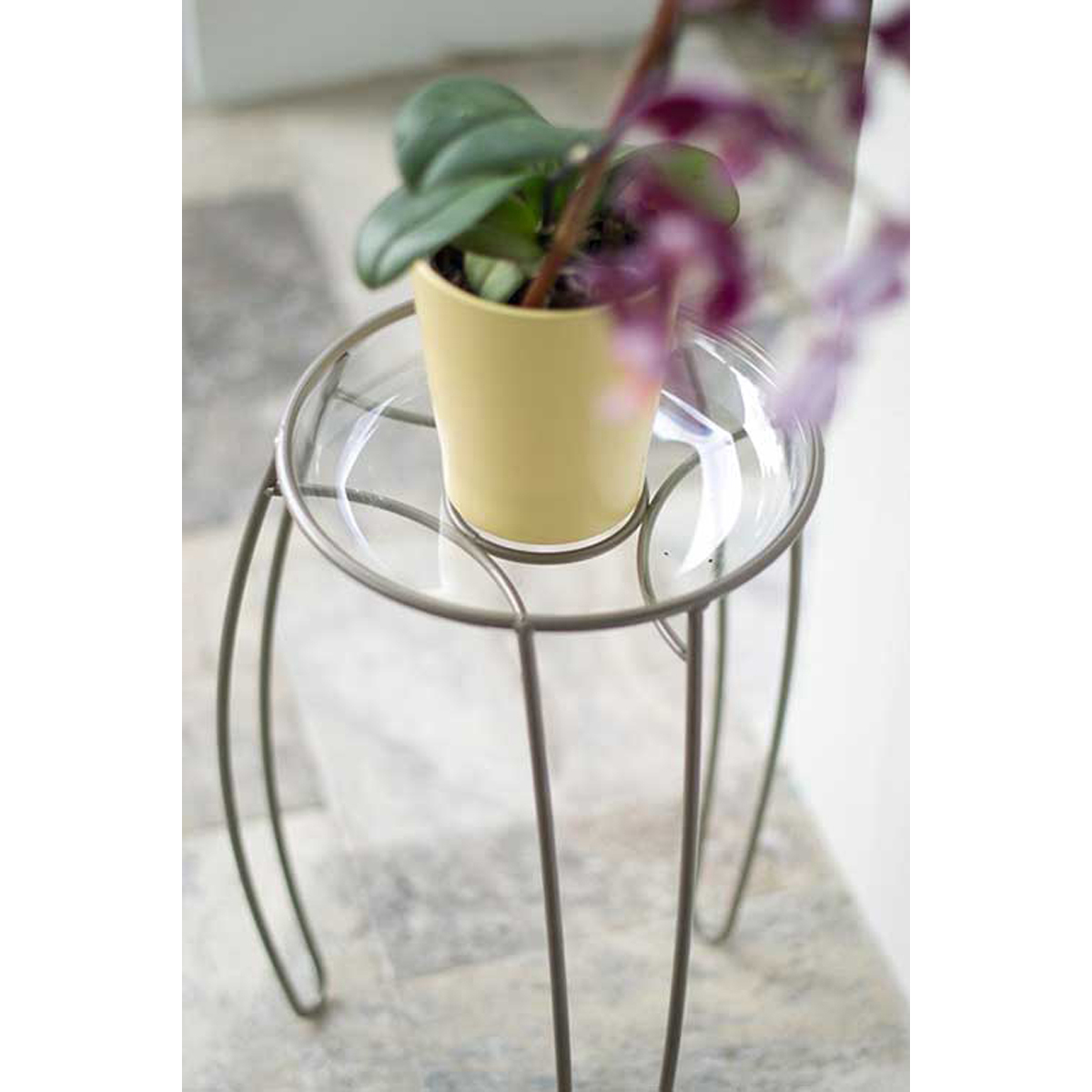 Image Thumbnail for Main Street Plant Stand 12" Metallic Taupe