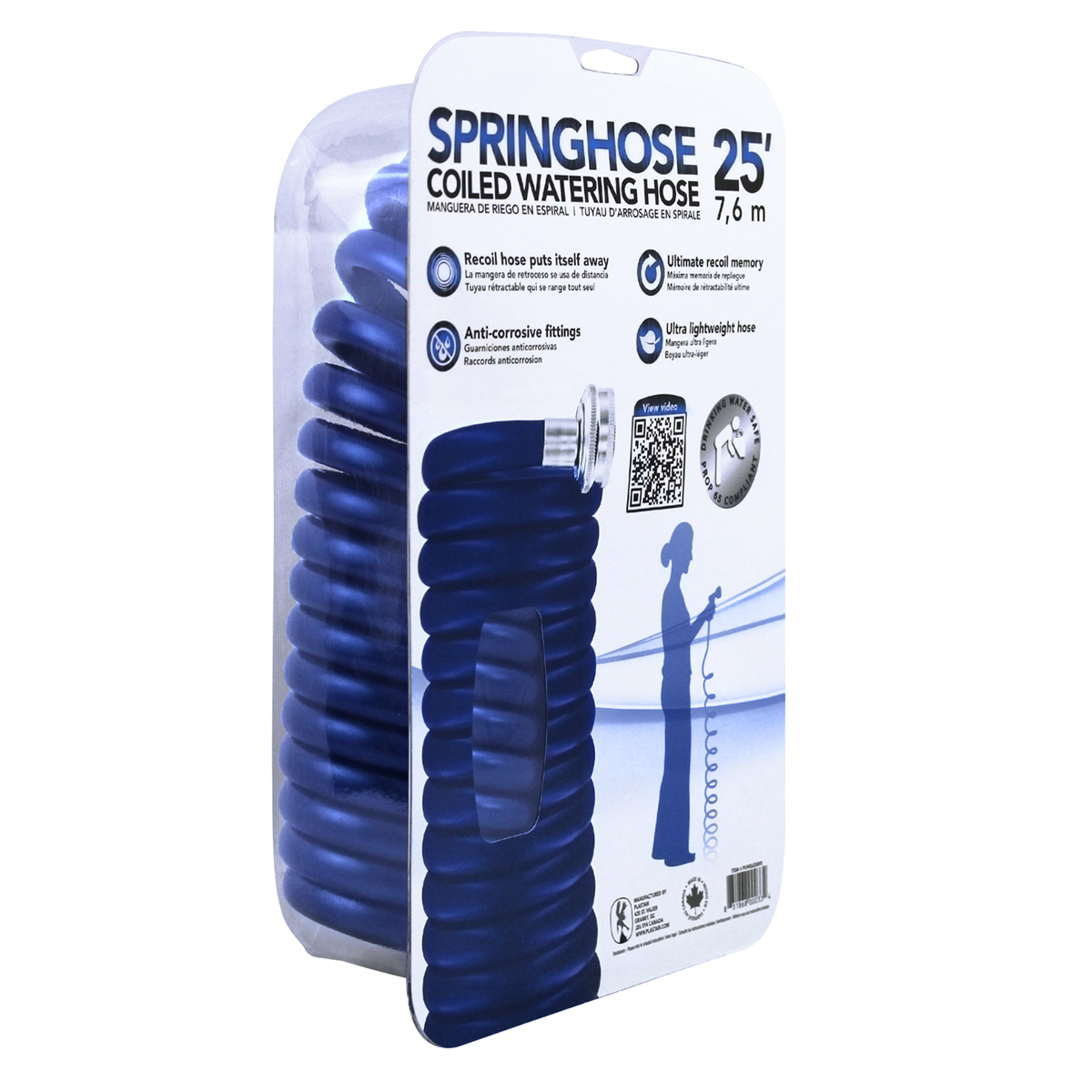 Picture of Springhose Coiled Water Hose 25' Blue