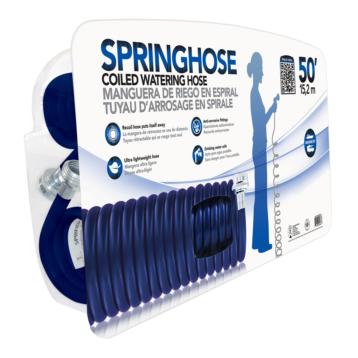 Picture of Springhose Coiled Water Hose 50' Blue