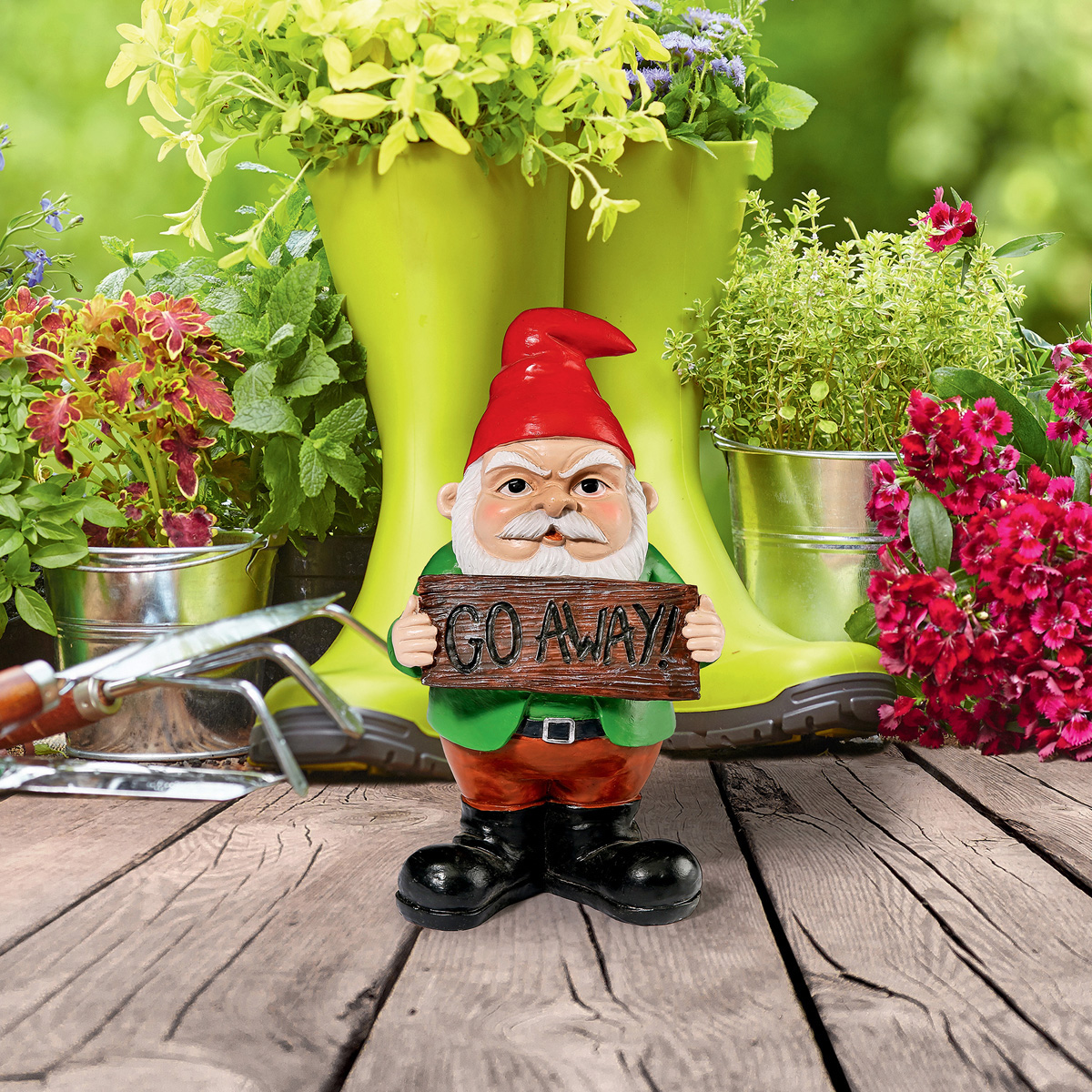 Image Thumbnail for Mr Bad Attitude "Go Away" Gnome Statue