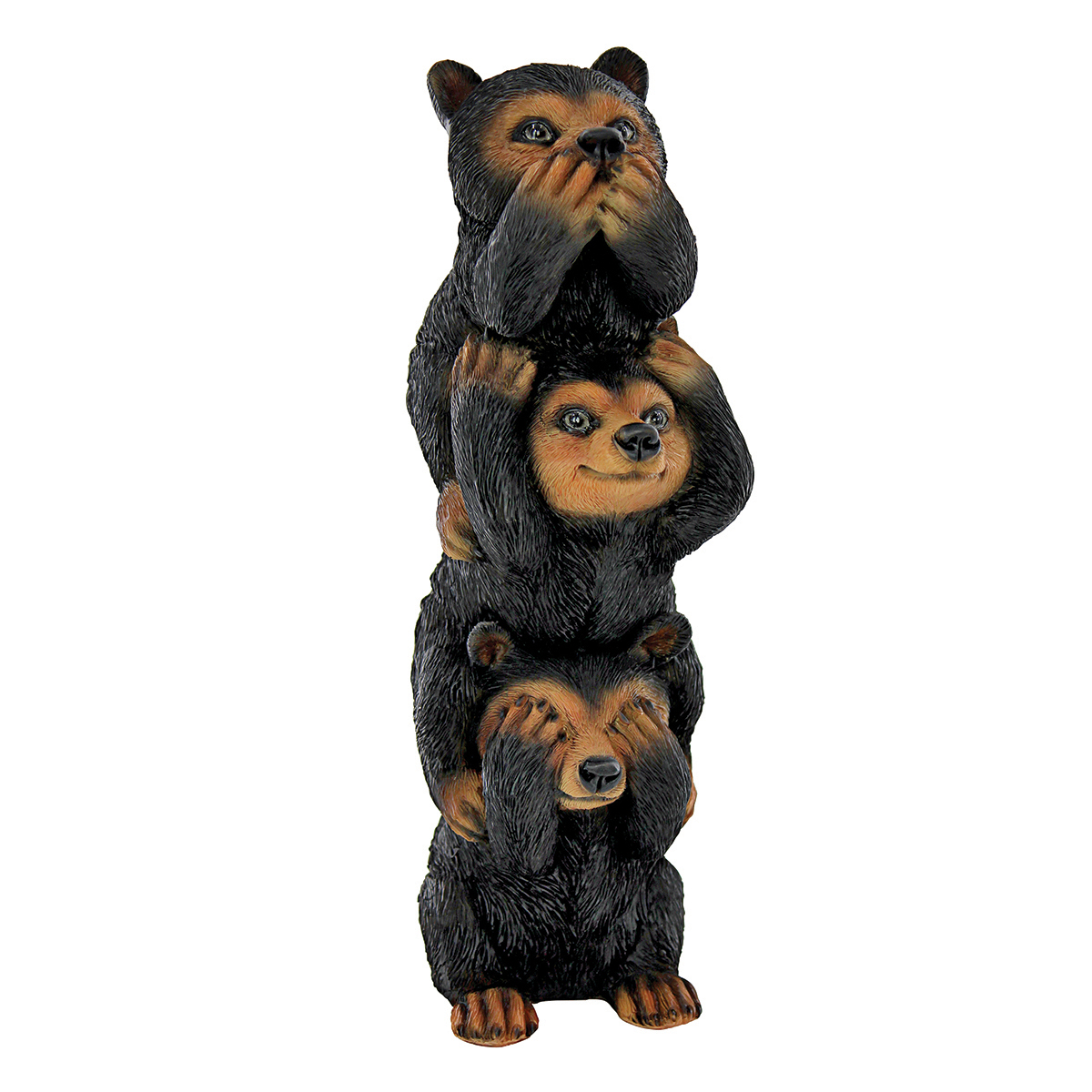 Picture of See, Hear, Speak No Evil Stacked Bear Cubs Statue