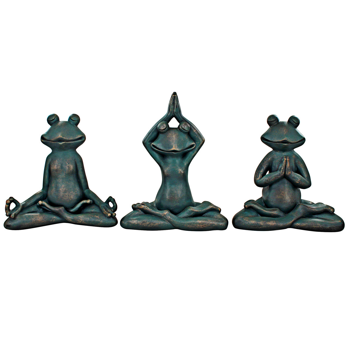 Picture 1 for Zen Garden Yoga Frogs Set/3