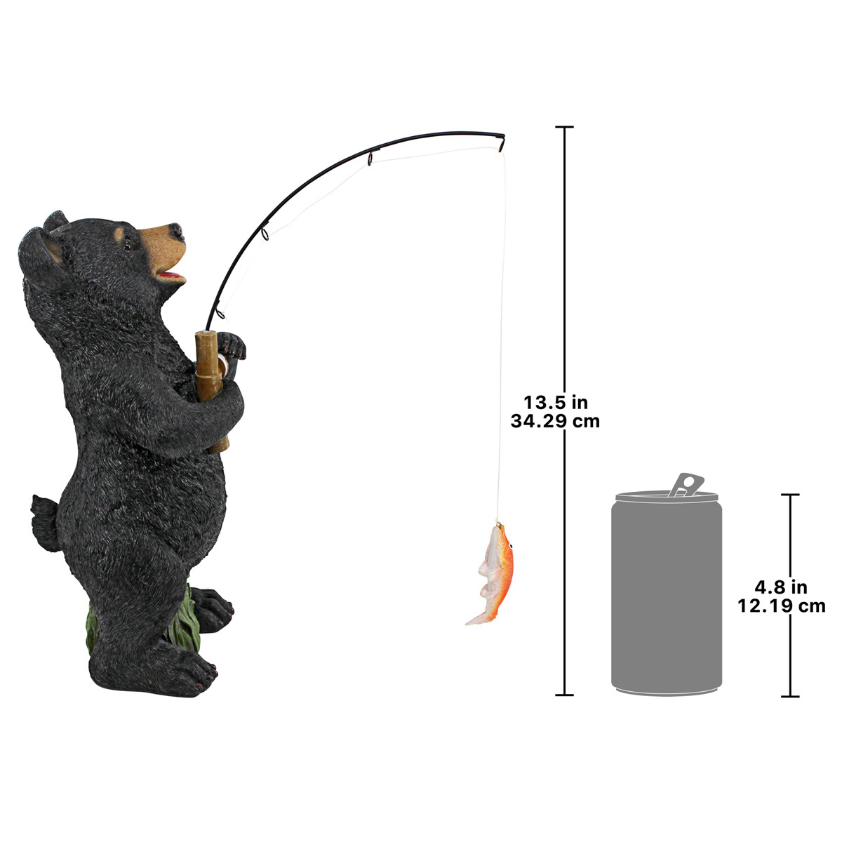 Image Thumbnail for Hooked On Fishing Fisherman Black Bear Statue