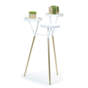 Picture of White/Gold 3 Tier Plant Stand 17.75D 27.5"