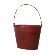 Picture of Antique Red Oval Pail Planter Set  - Set Of 3