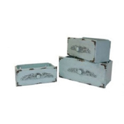 Picture of Turquoise Rectangular Drawers - Set Of 3