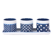 Picture of Carla Dot Set of 4" Planters w/ Tray