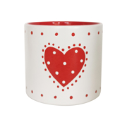 Picture of Red  Country Heart  4''  Flower Pot