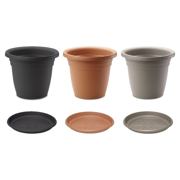 Picture of Emma Round Planters & Saucers Blk, Tc, Cap REFILL