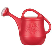 Picture of  2 gal - 7.6 L Watering Can with Floral Design Red