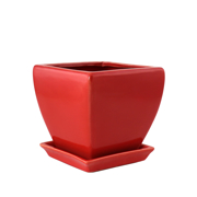 Picture of Square Taper 15cm Ceramic Pot Red CS (12pc)