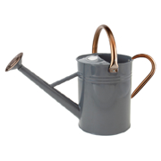 Picture of 1 Gallon Cool Grey Watering Can With Copper Accent