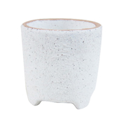 Picture of 5" White SandCeramic Footed Planter 13.5x13.5 cm
