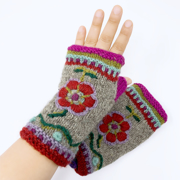 Picture of Rose Knitted Mittens 100% Wool