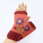 Picture of Flower Knitted Mittens 100% Wool