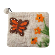 Picture of 100% Wool Monarch Butterfly Purse 16.5x13.5cm