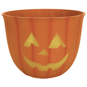 Picture of 10" Plastic Pumpkin w/face and holes