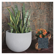 Picture of Rustic Round Planter w/ Stand 33cm x 50cm Charcoal