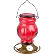 Picture of Ruby Vision Antique Glass Hummingbird Feeder 25oz 