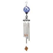 Picture of 36” Solar Light Wind Chime Silver / Blue Glass