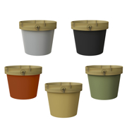 Picture of 8" Nordic Bamboo Flower Pots Asst Colors