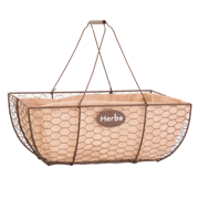 Picture of Herb Basket with burlap liner 14" Rust
