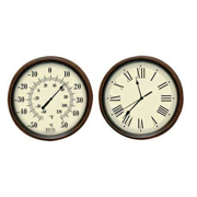 Picture of Decorative Thermometer And Clock Set - Antique