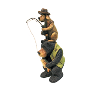 Picture of Dt Fishing Buddies Black Bear & Dog Statue