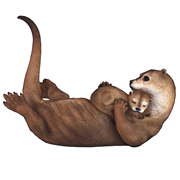 Picture of Embracing Love Mother & Child Otter Statue
