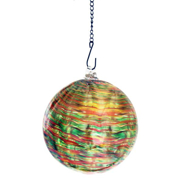 Picture of Hanging Stripe Swirl Glass Ball W/ Chain 8"
