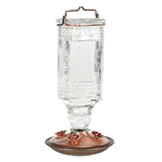Picture of Antique Clear Sq Bottle Hummingbird Feeder 24 oz