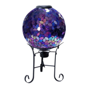 Image Thumbnail for SOLAR 10" PURPLE MOSAIC GAZING GLOBE W METAL STAND