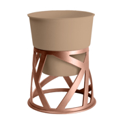Image Thumbnail for 5" CURIO PLANTER ARTISAN TAUPE W/ COPPER STAND